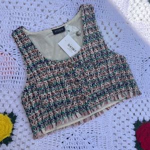 Brand New cropped tweed vest